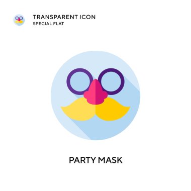 Parti maskesi vektör simgesi. Düz çizim. EPS 10 vektörü.