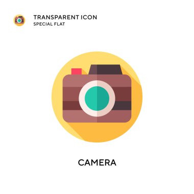 Kamera vektör simgesi. Düz çizim. EPS 10 vektörü.