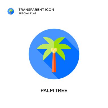 Palmiye ağacı vektör simgesi. Düz çizim. EPS 10 vektörü.