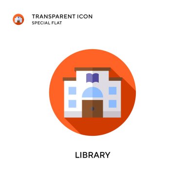 Kütüphane vektör simgesi. Düz çizim. EPS 10 vektörü.