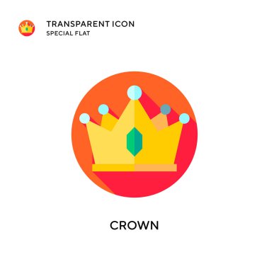 Crown vektör simgesi. Düz çizim. EPS 10 vektörü.
