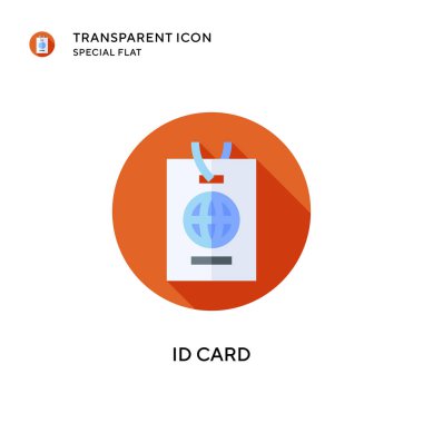 Kimlik kartı vektör simgesi. Düz çizim. EPS 10 vektörü.