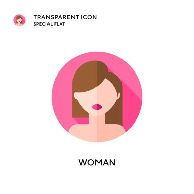 Kadın vektör simgesi. Düz çizim. EPS 10 vektörü.