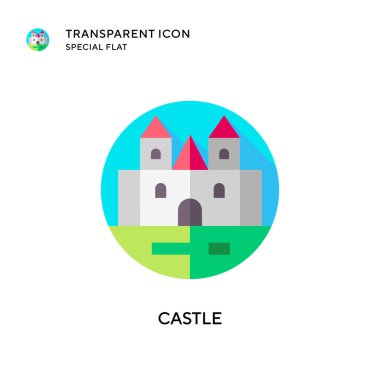 Castle vektör simgesi. Düz çizim. EPS 10 vektörü.