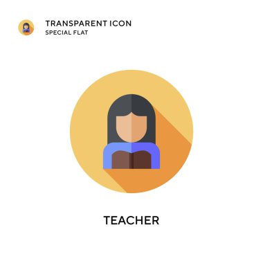 Öğretmen vektör simgesi. Düz çizim. EPS 10 vektörü.