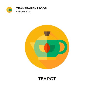 Çay demliği vektör simgesi. Düz çizim. EPS 10 vektörü.