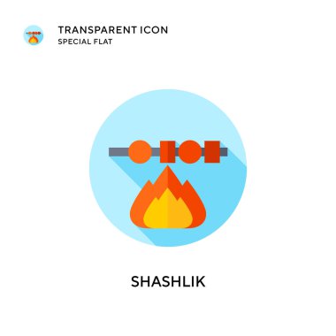 Shashlik vektör simgesi. Düz çizim. EPS 10 vektörü.