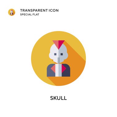 Kafatası vektör simgesi. Düz çizim. EPS 10 vektörü.