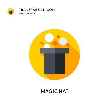 Sihirli şapka vektör simgesi. Düz çizim. EPS 10 vektörü.