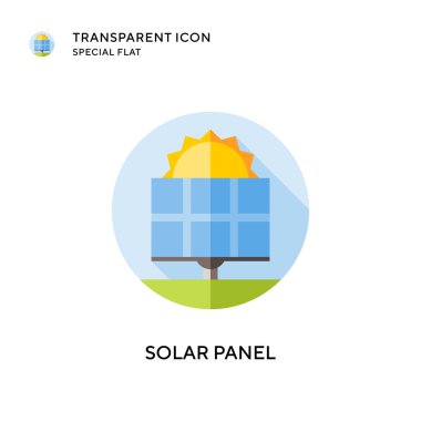 Güneş paneli vektör simgesi. Düz çizim. EPS 10 vektörü.