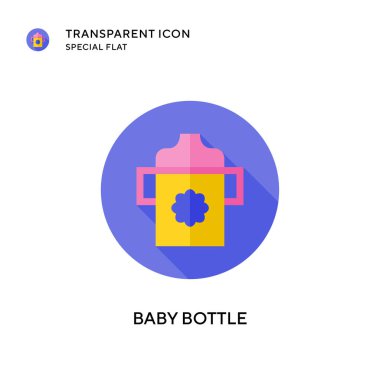 Bebek şişe vektör ikonu. Düz çizim. EPS 10 vektörü.