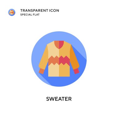 Süveter vektör simgesi. Düz çizim. EPS 10 vektörü.