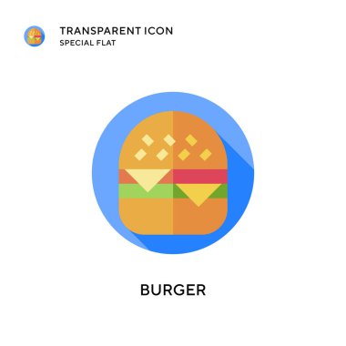 Burger vektör ikonu. Düz çizim. EPS 10 vektörü.