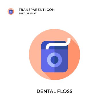 Diş ipi vektör simgesi. Düz çizim. EPS 10 vektörü.