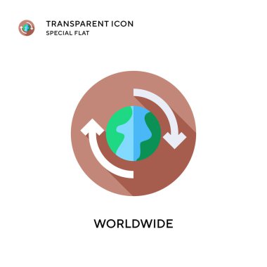 Dünya çapında vektör simgesi. Düz çizim. EPS 10 vektörü.
