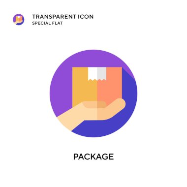 Paket vektör simgesi. Düz çizim. EPS 10 vektörü.