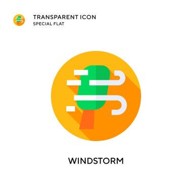 Rüzgar fırtınası vektör simgesi. Düz çizim. EPS 10 vektörü.