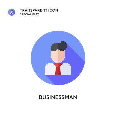 İş adamı vektör simgesi. Düz çizim. EPS 10 vektörü.