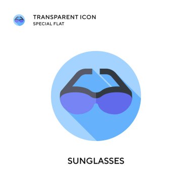 Güneş gözlüğü vektör simgesi. Düz çizim. EPS 10 vektörü.