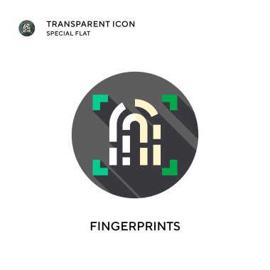 Parmak izi vektör simgesi. Düz çizim. EPS 10 vektörü.