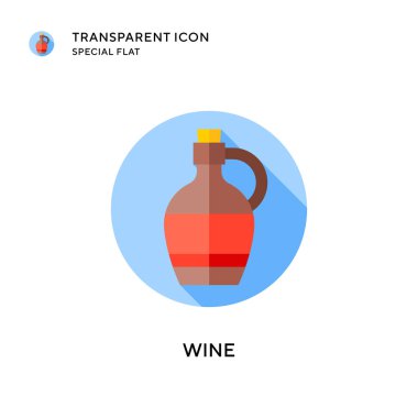 Şarap vektör simgesi. Düz çizim. EPS 10 vektörü.