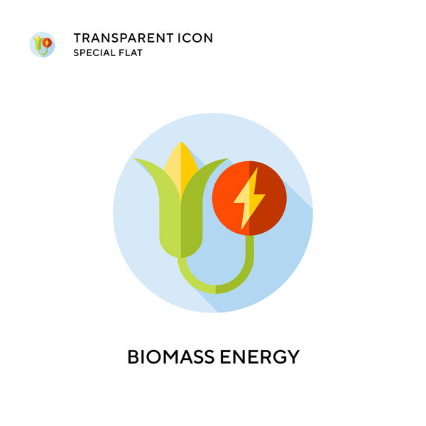 Biomass energy vector icon. Flat style illustration. EPS 10 vector.