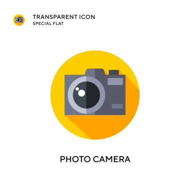 Fotoğraf makinesi vektör simgesi. Düz çizim. EPS 10 vektörü.