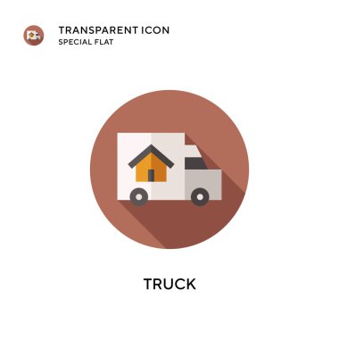 Kamyon vektör simgesi. Düz çizim. EPS 10 vektörü.