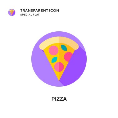 Pizza vektör simgesi. Düz çizim. EPS 10 vektörü.