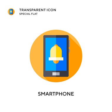 Akıllı telefon vektör simgesi. Düz çizim. EPS 10 vektörü.