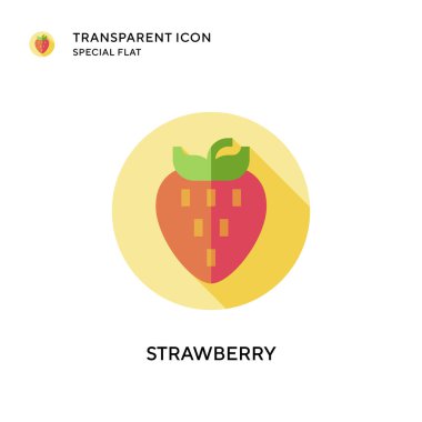 Çilek vektör simgesi. Düz çizim. EPS 10 vektörü.