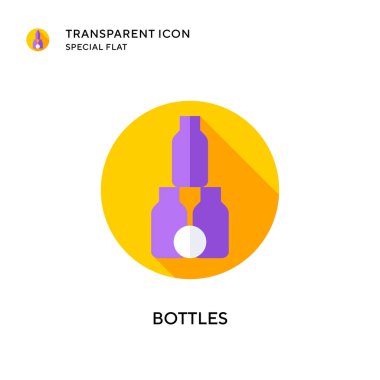 Şişe vektör simgesi. Düz çizim. EPS 10 vektörü.