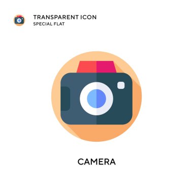 Kamera vektör simgesi. Düz çizim. EPS 10 vektörü.