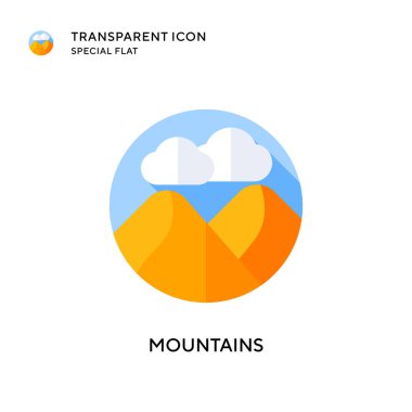 Dağlar vektör simgesi. Düz çizim. EPS 10 vektörü.