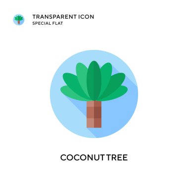 Hindistan cevizi ağacı vektör simgesi. Düz çizim. EPS 10 vektörü.