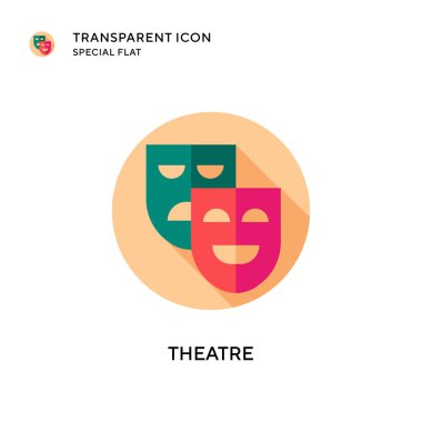 Tiyatro vektör simgesi. Düz çizim. EPS 10 vektörü.