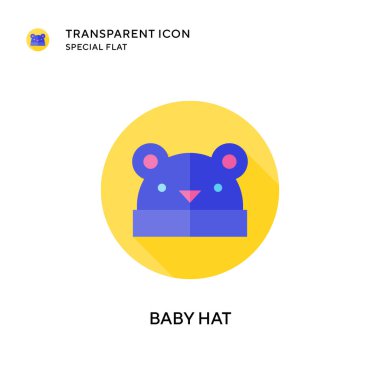 Bebek şapkası vektör simgesi. Düz çizim. EPS 10 vektörü.
