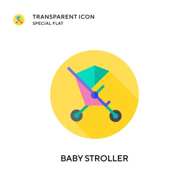 Bebek arabası taşıyıcı ikonu. Düz çizim. EPS 10 vektörü.