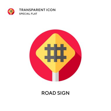 Yol işareti vektör simgesi. Düz çizim. EPS 10 vektörü.