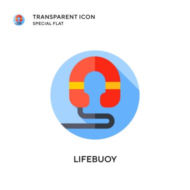Lifebuoy vektör simgesi. Düz çizim. EPS 10 vektörü.