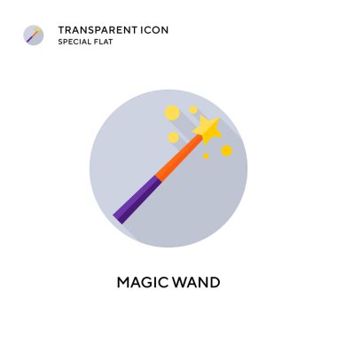 Sihirli değnek vektör simgesi. Düz çizim. EPS 10 vektörü.