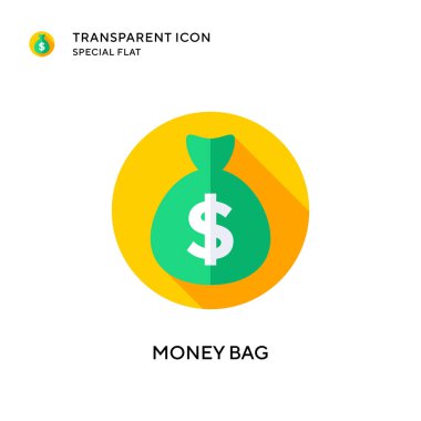 Para çantası vektör simgesi. Düz çizim. EPS 10 vektörü.