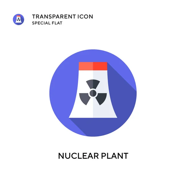 Icono Vector Planta Nuclear Ilustración Estilo Plano Eps Vector — Vector de stock