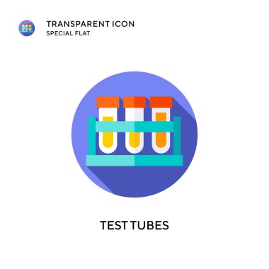 Test tüpleri vektör simgesi. Düz çizim. EPS 10 vektörü.