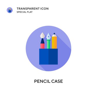 Kalem kutusu vektör simgesi. Düz çizim. EPS 10 vektörü.