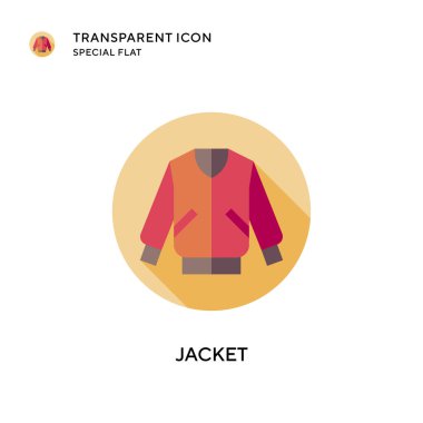 Ceket vektör simgesi. Düz çizim. EPS 10 vektörü.