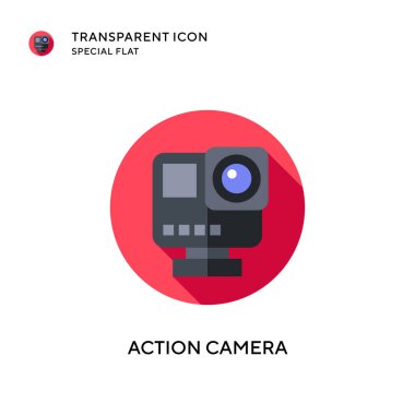 Kamera vektör simgesi. Düz çizim. EPS 10 vektörü.