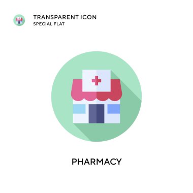 Eczane vektör ikonu. Düz çizim. EPS 10 vektörü.