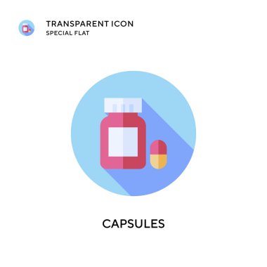 Kapsüller vektör simgesi. Düz çizim. EPS 10 vektörü.