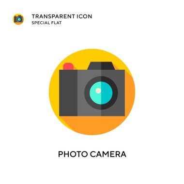 Fotoğraf makinesi vektör simgesi. Düz çizim. EPS 10 vektörü.